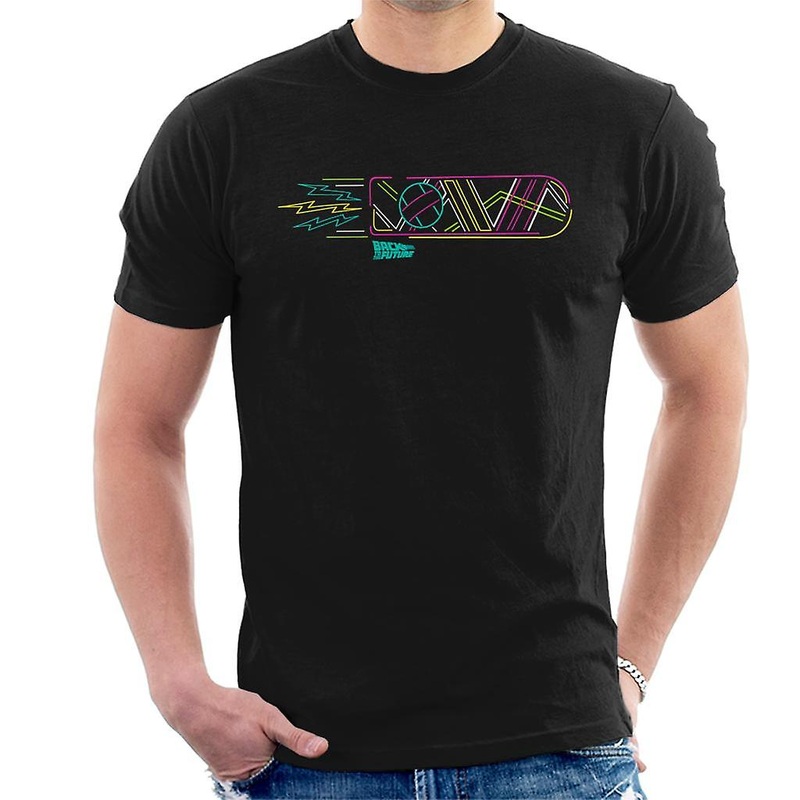 Back to the Future Neon Hoverboard Outline Men’s T-Shirt