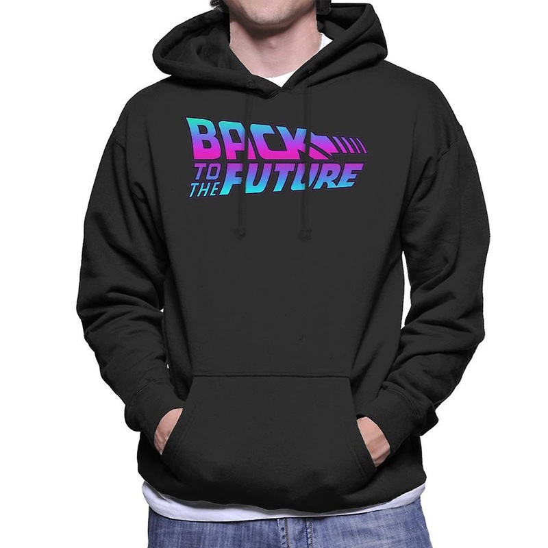 Back to the Future Pink And Blue Gradient Logo Men’s Hooded Sweatshirt