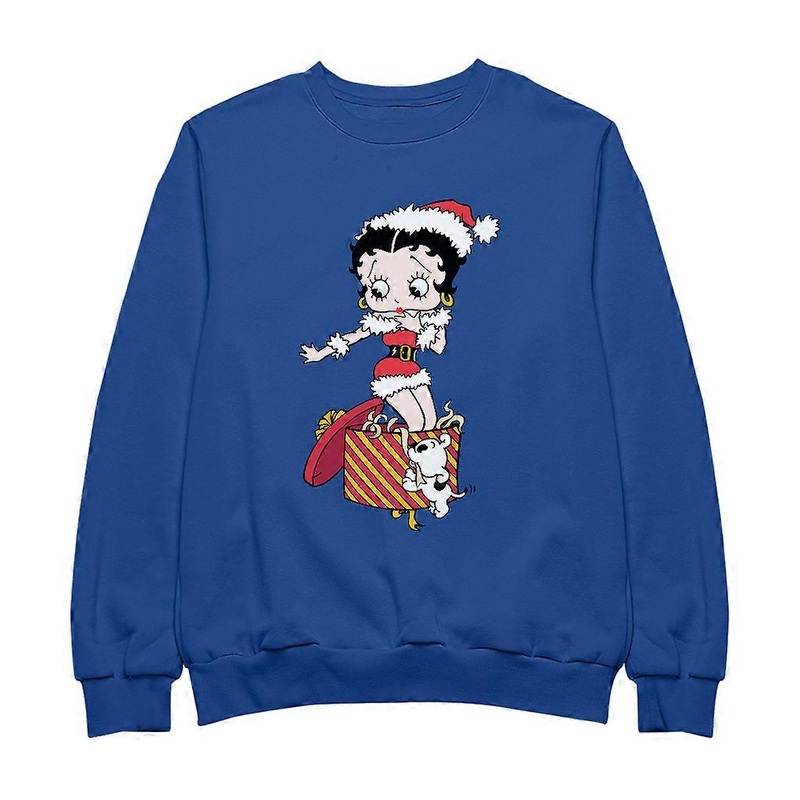 Betty Boop Christmas Packing By Pudgy Women’s Sweatshirt