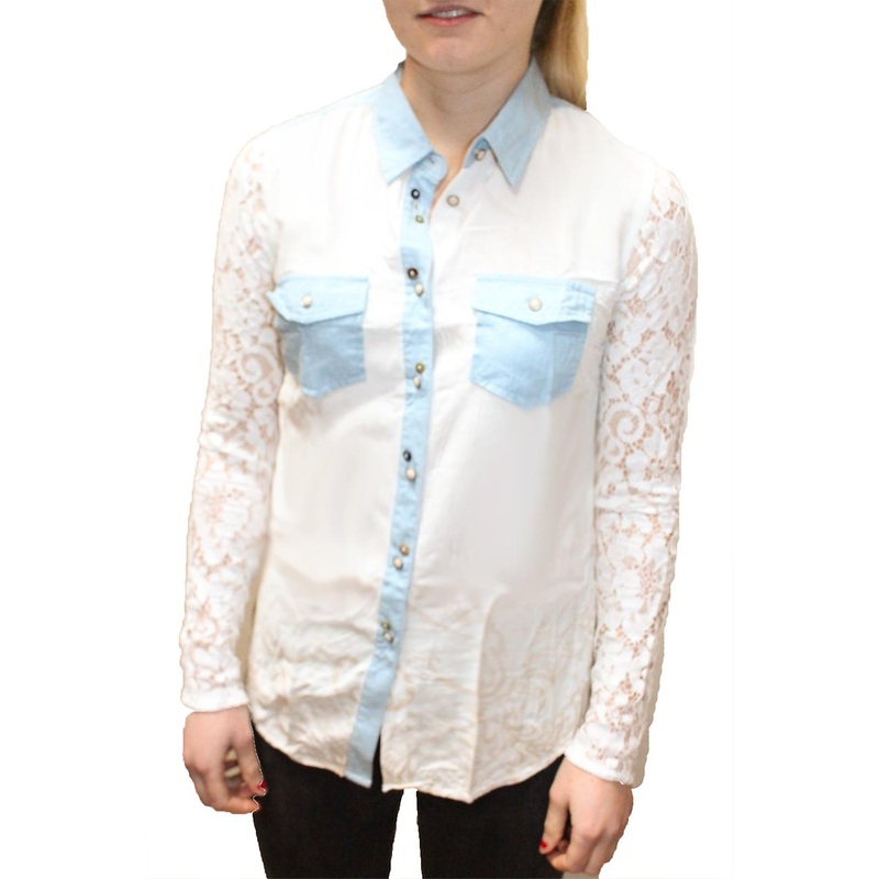 Desigual Women’s Long Sleeved Paisley Lace Shirt