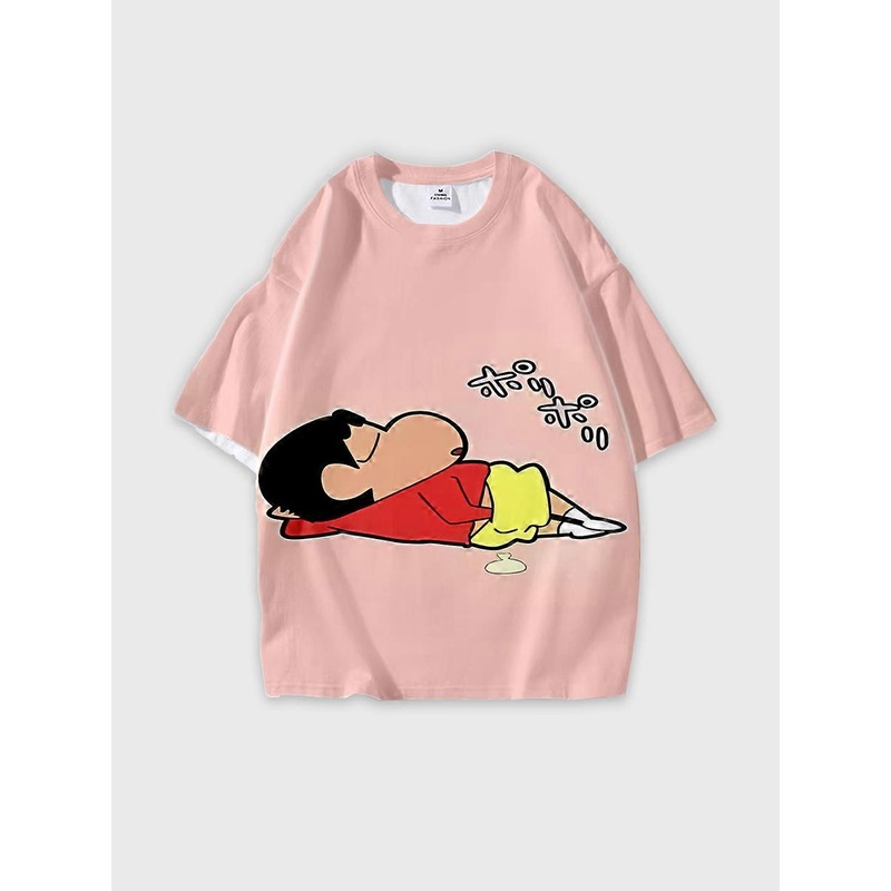 T-shirt round neck Cartoon Pattern loose short sleeve B2079