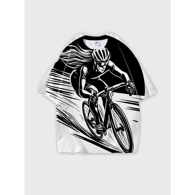 T-Shirt Round Neck, Loose Short Sleeve Pattern Graphic Tee, Unisex Summer Casual Top V3146