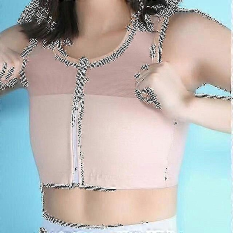 Women Ice Silk Breathable Chest Binder Tomboy Lesbian Transgender Corset Tops Vest Front Zipper Short Bandage Breast Binder – Ya