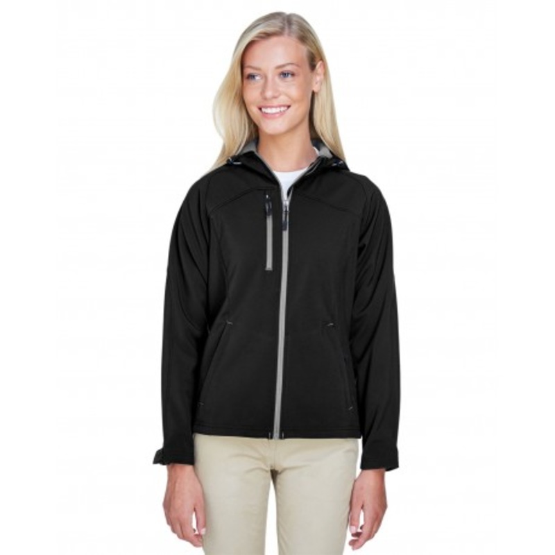 North End 78166 Ladies’ Prospect Two-Layer Fleece Bonded Soft Shell Hooded Jacket | North End 78166
