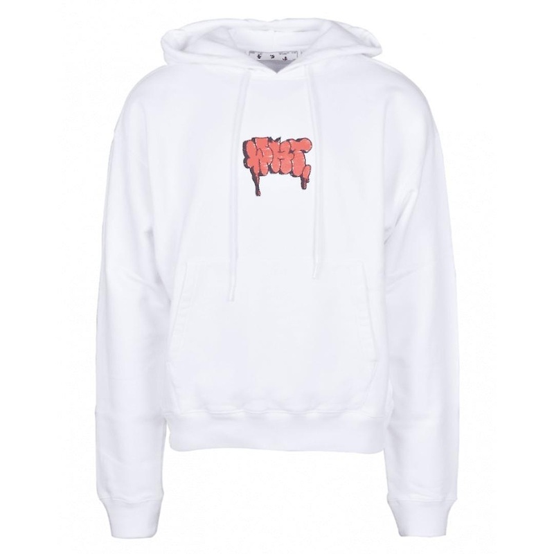 Off-White Graffiti Paint Logo White Hoodie