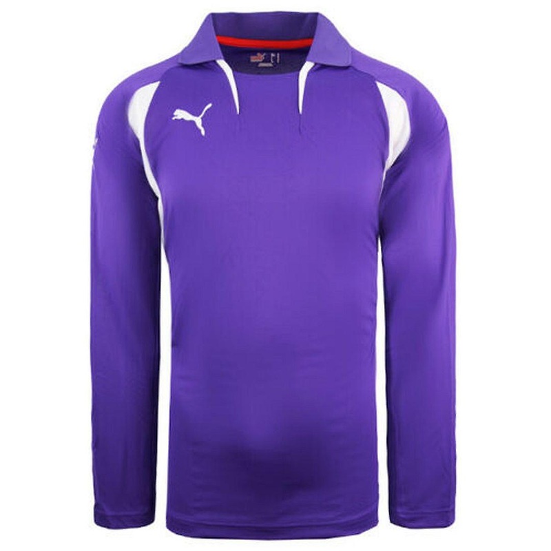 Puma V-Series Long Sleeve Collared Purple Mens Football Top 700384 07