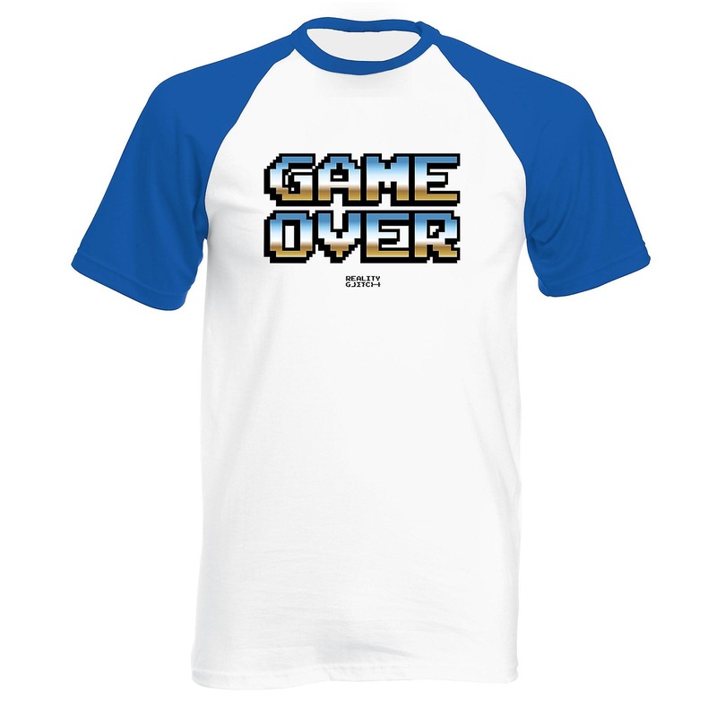 Reality Glitch Game Over Retro 80’s Mens Baseball Shirt