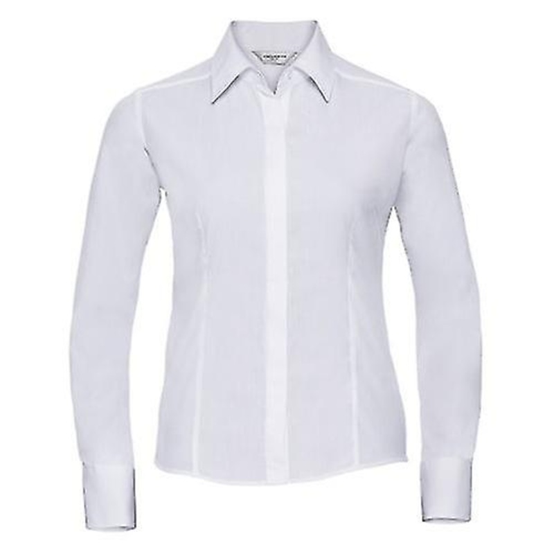 Russell Collection Womens/Ladies Poplin Easy-Care Fitted Long-Sleeved Shirt