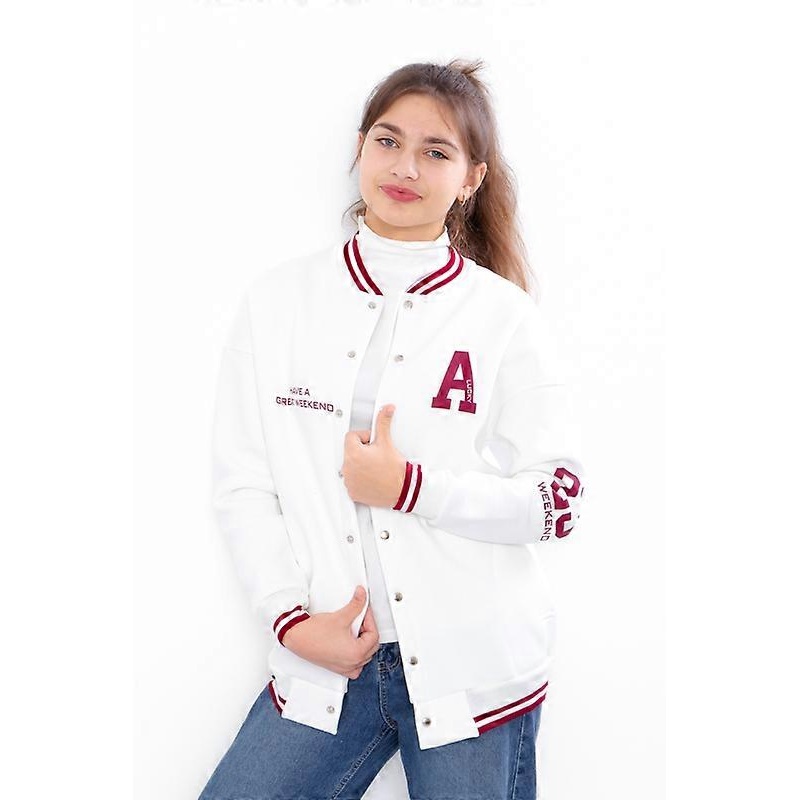 Stylish Girls Sweatshirt Jacket  Three-Thread Knit with Front Snaps & Pockets, Winter,  HC 6404-025-33-2