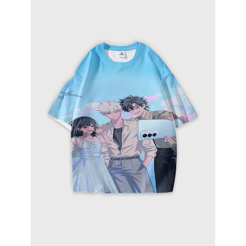 T-Shirt Round Neck, Loose Short Sleeve Link Click Graphic Tee, Unisex Summer Casual Top W1526