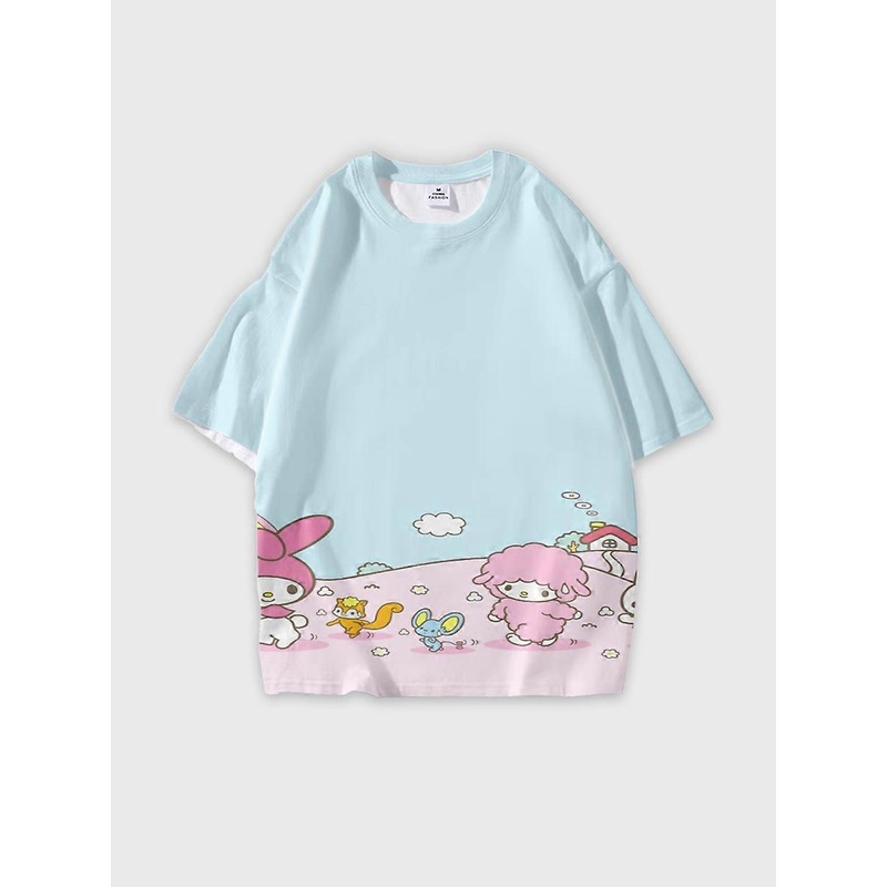 T-shirt round neck Role Pattern loose short sleeve JW1372