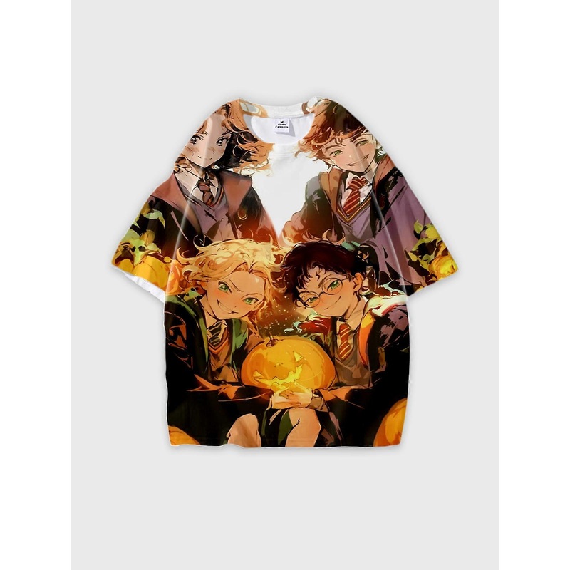 T-Shirt Short Sleeve Round Neck, Summer Casual Loose Graphic Tee, Unisex Harry Potter V3944