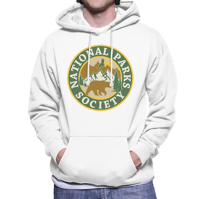 US National Parks Society Bear Roaming Badge Men’s Hooded Sweatshirt
