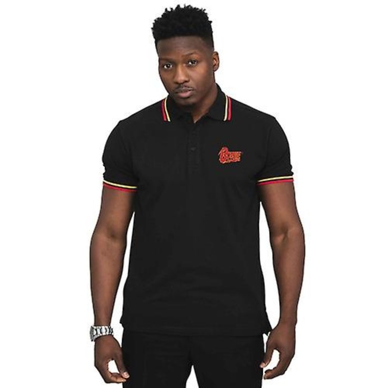 David Bowie Unisex Adult Flash Logo Polo Shirt