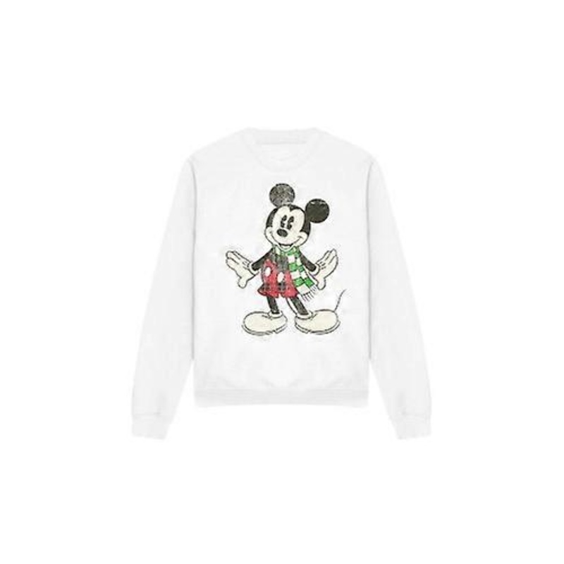 Disney Unisex Adult Mickey Mouse Retro Scarf Christmas Sweatshirt