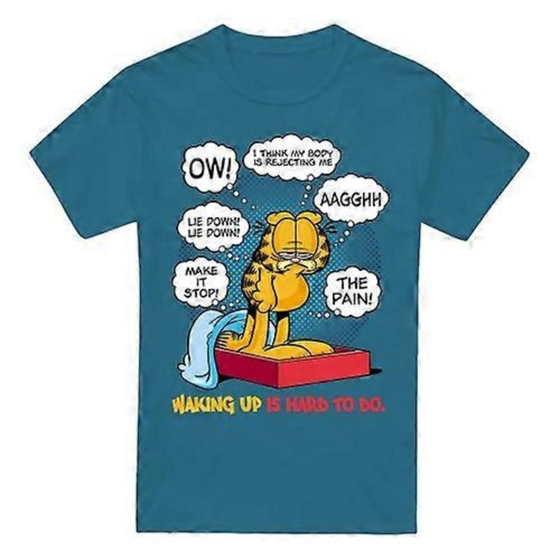 Garfield Mens Waking Up Is Hard To Do T-Shirt