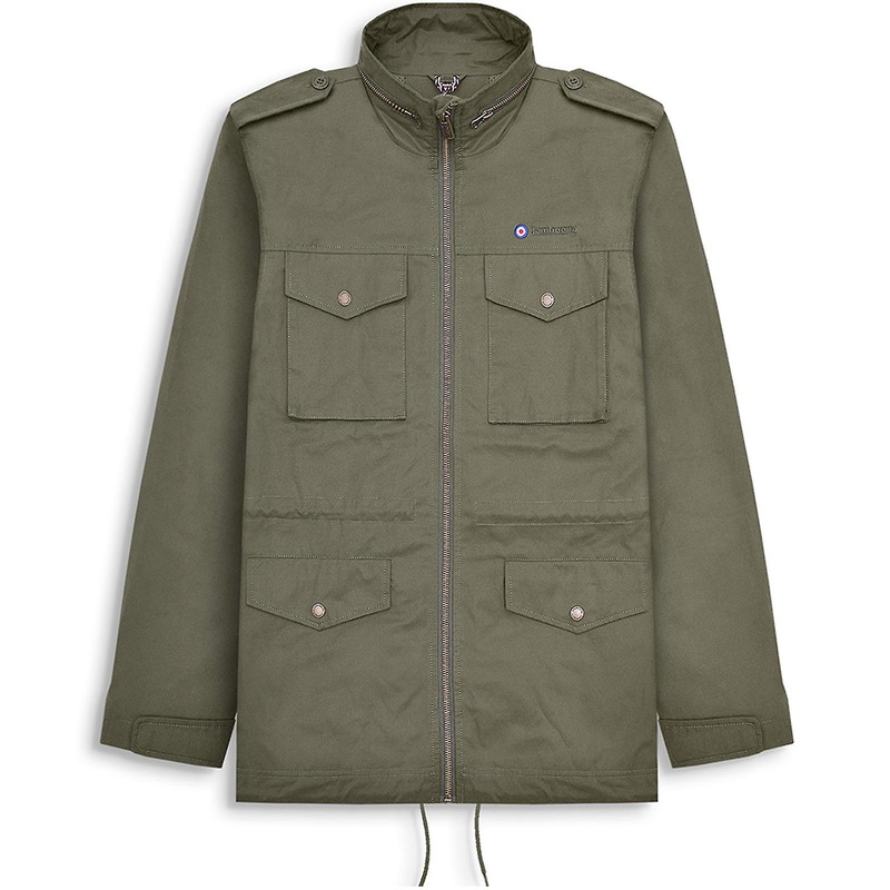 Lambretta Mens M-65 Military Multiple Pockets Warm Winter Jacket Coat – Khaki