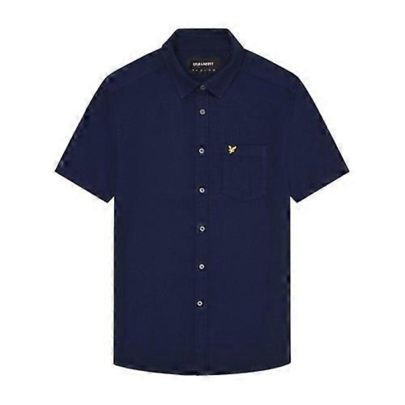 Lyle & Scott Mens Basket Weave Short-Sleeved Shirt