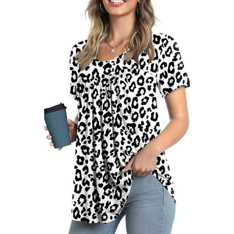Summer New Women’s Brand Round Neck Loose Casual Printed Short-sleeved T-shirt