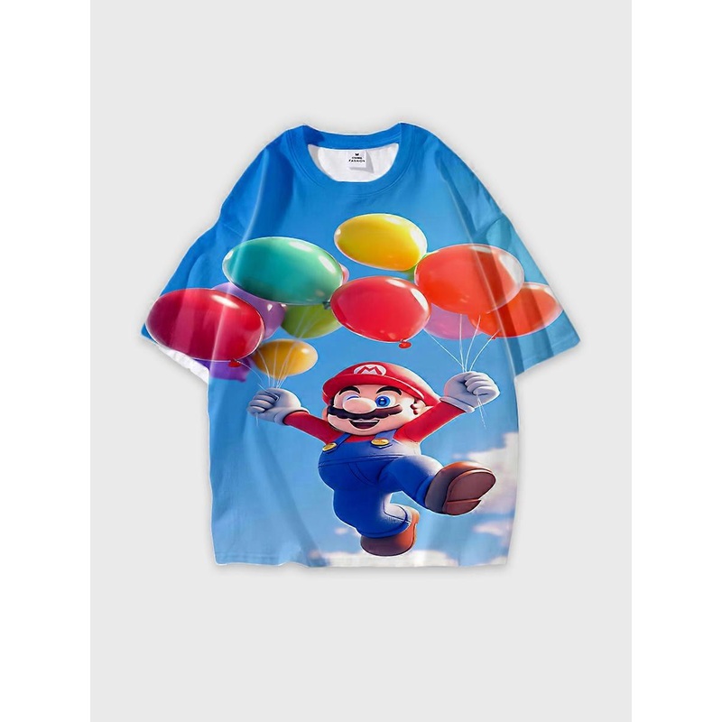 T-shirt Model D2222 Short Sleeve Round Neck Tee Summer Casual Loose Fit