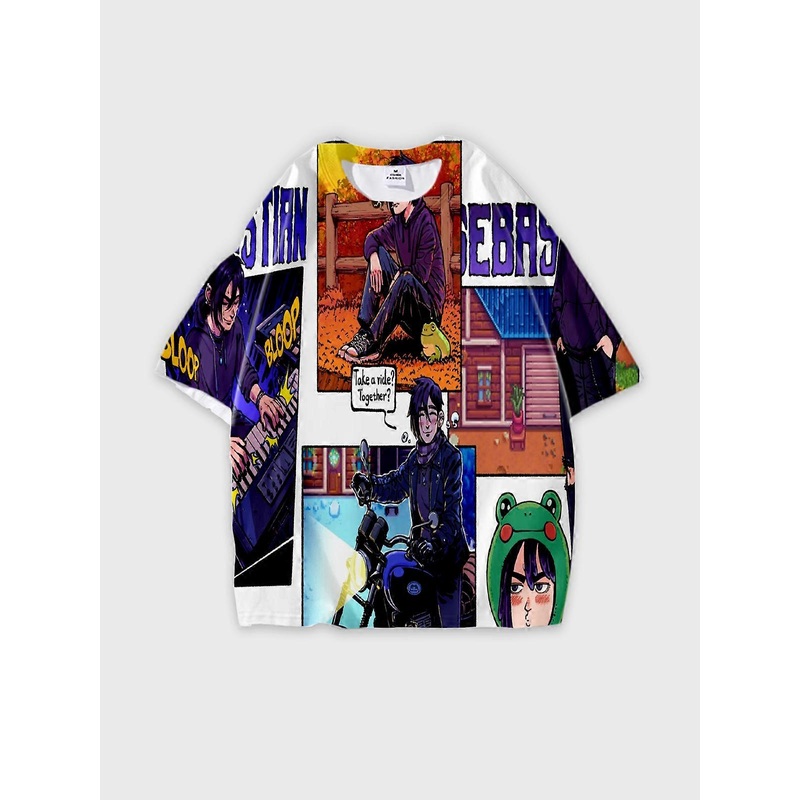 T-Shirt Round Neck, Loose Short Sleeve Stardew Valley Sebastian Graphic Tee, Unisex Summer Casual Top U300