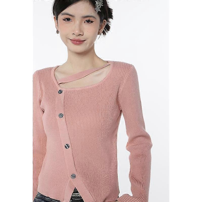 Women’s Clothes Irregular French Vintage Spring Sense of Design Mature Knitting Slim Fit Knitting Long Sleeves Tops Cardigan