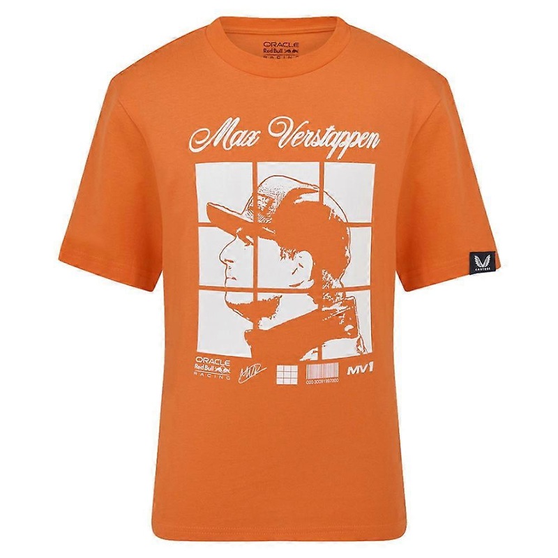 2025 Red Bull Racing Max Verstappen Puzzle T-Shirt (Orange) – Kids