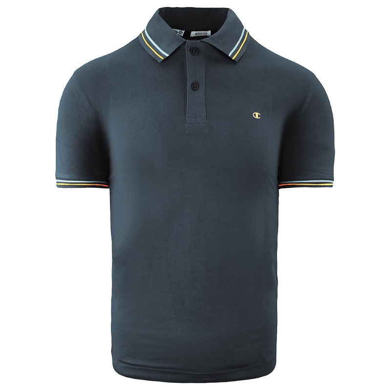 Champion Heritage Fit Short Sleeve Navy Mens Cotton Polo Shirt 206239 2192