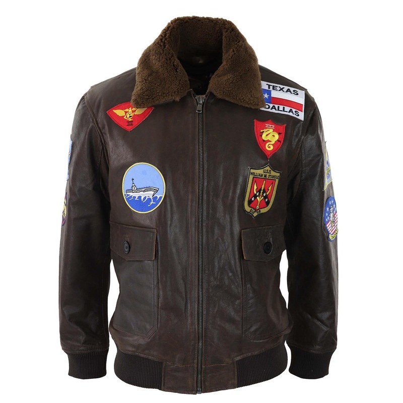 Men’s Aviator Jacket Vintage Classic Washed Collar Pilot Bomber