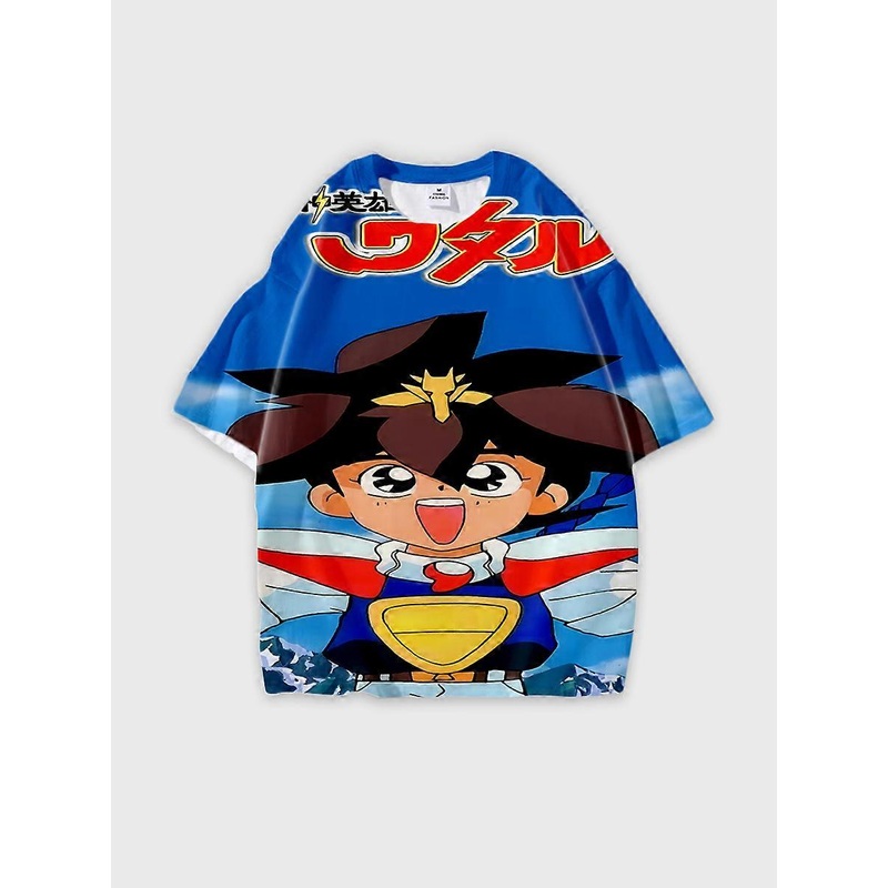 T-shirt round neck Cartoon Role Pattern loose short sleeve O599