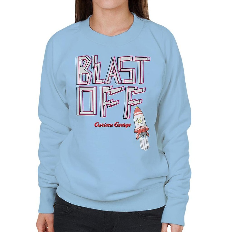 Curious George Blast Off Rocket Women’s Sweatshirt