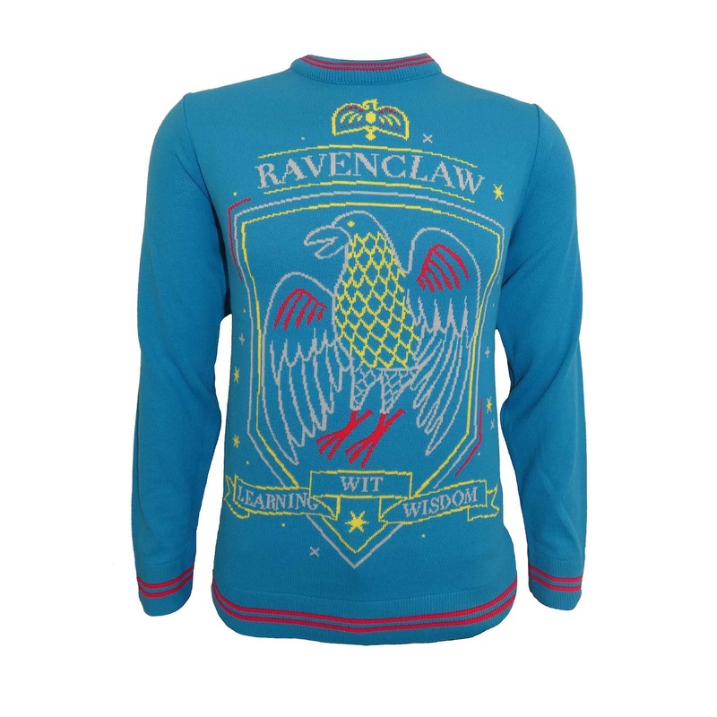 Harry Potter Christmas Jumper Ravenclaw Crest Official Unisex Blue Ugly Sweater