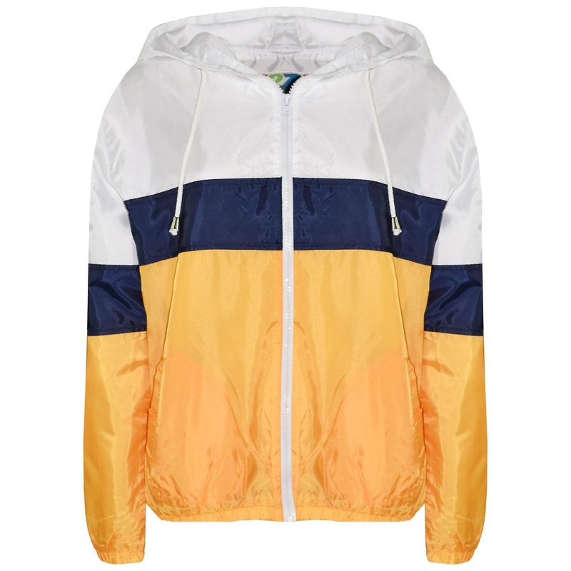 Kids Unisex Contrast Panelled Mustard Raincoat Jackets