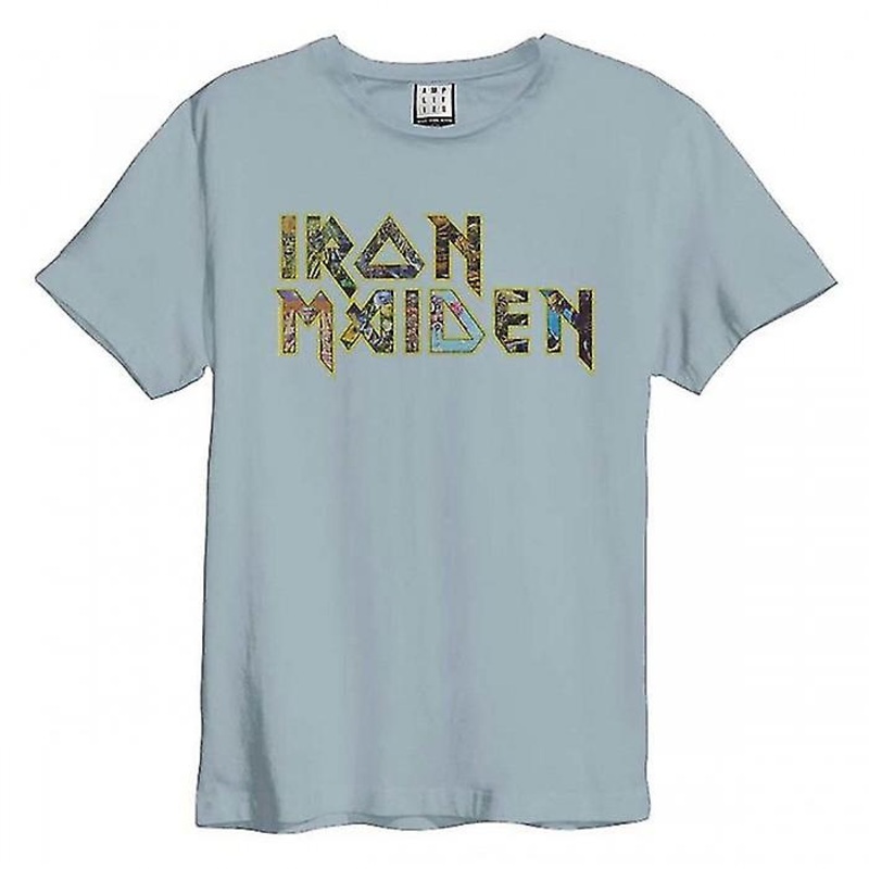 Amplified Unisex Adult Eddies Logo Iron Maiden T-Shirt