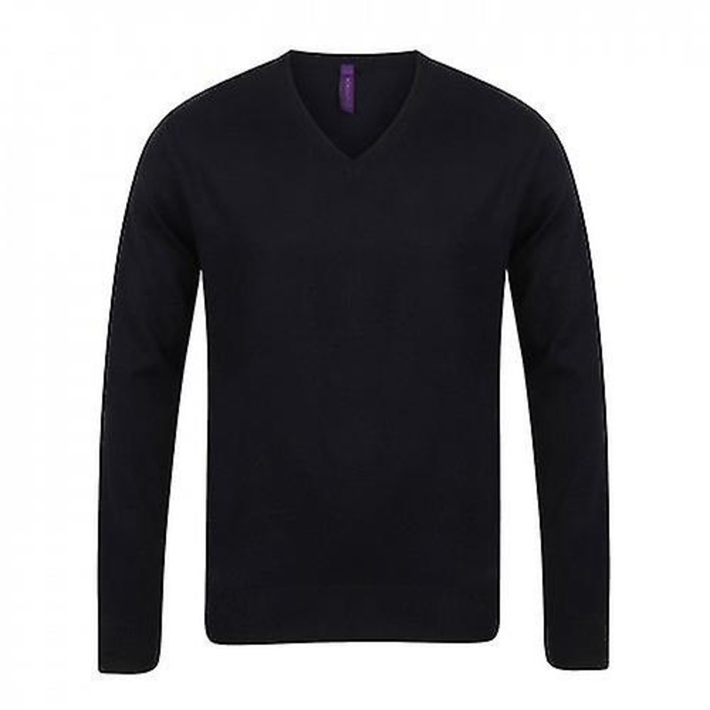 Henbury Mens Cotton Acrylic V Neck Sweatshirt