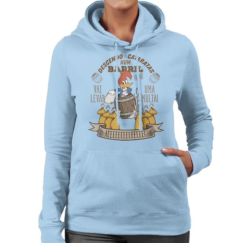 Woody Woodpecker Descendo As Cataratas Num Barril Women’s Hooded Sweatshirt