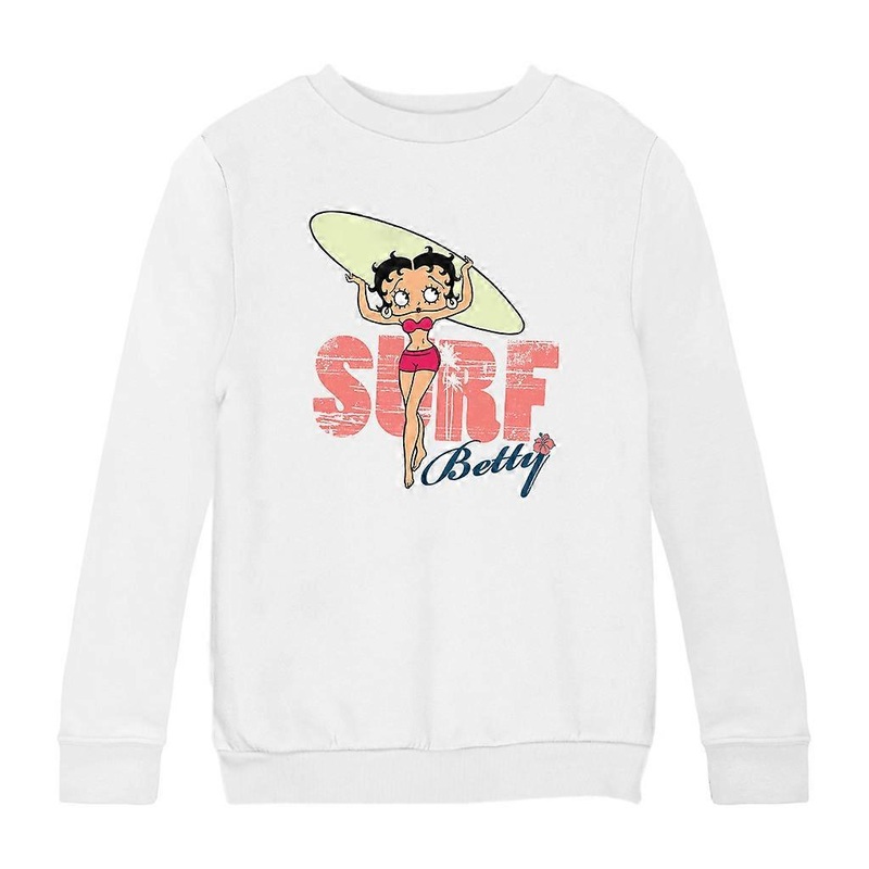 Betty Boop Surf Pale Green Board Kid’s Sweatshirt