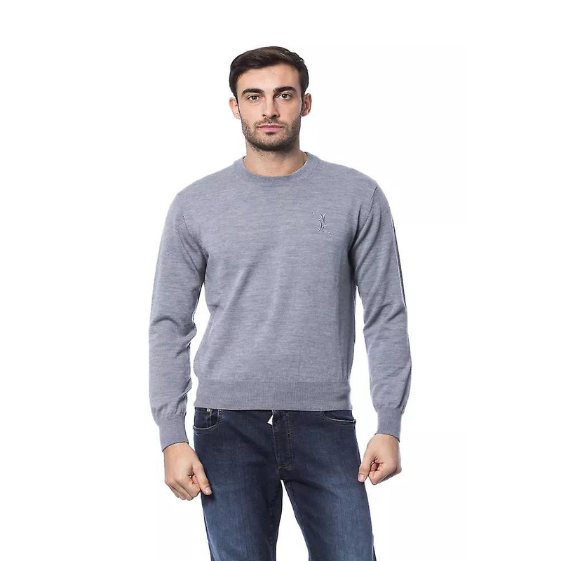 Billionaire Italian Couture Men’s Gray Merino Wool Crewneck Sweater