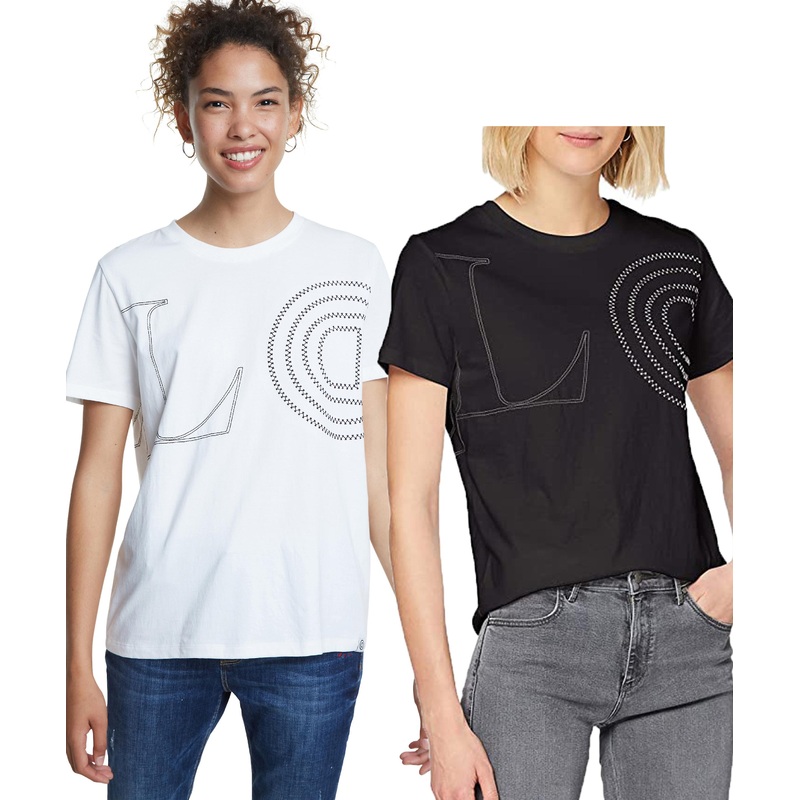 Desigual Women’s Paris Tshirt LOVE Yourself Others The World Motto