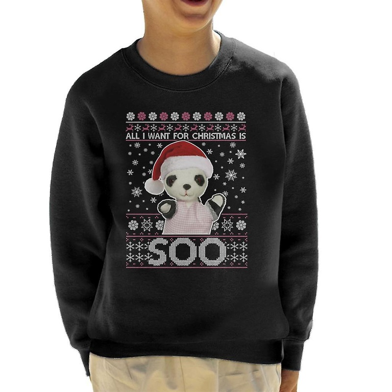 Sooty Christmas Festive Hat All I Want For Christmas Is Soo Kid’s Sweatshirt