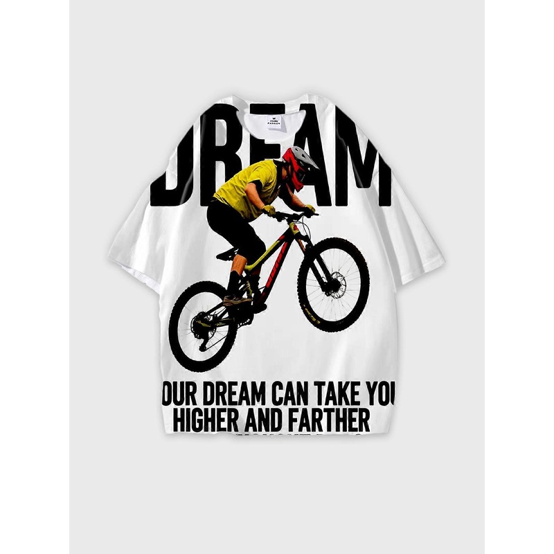 T-Shirt Round Neck, Loose Short Sleeve Pattern Graphic Tee, Unisex Summer Casual Top U2280