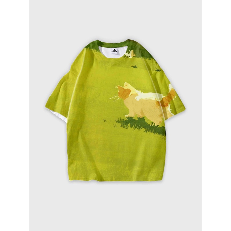 T-Shirt Short Sleeve Round Neck, Summer Casual Loose Graphic Tee, Unisex Pattern W2302
