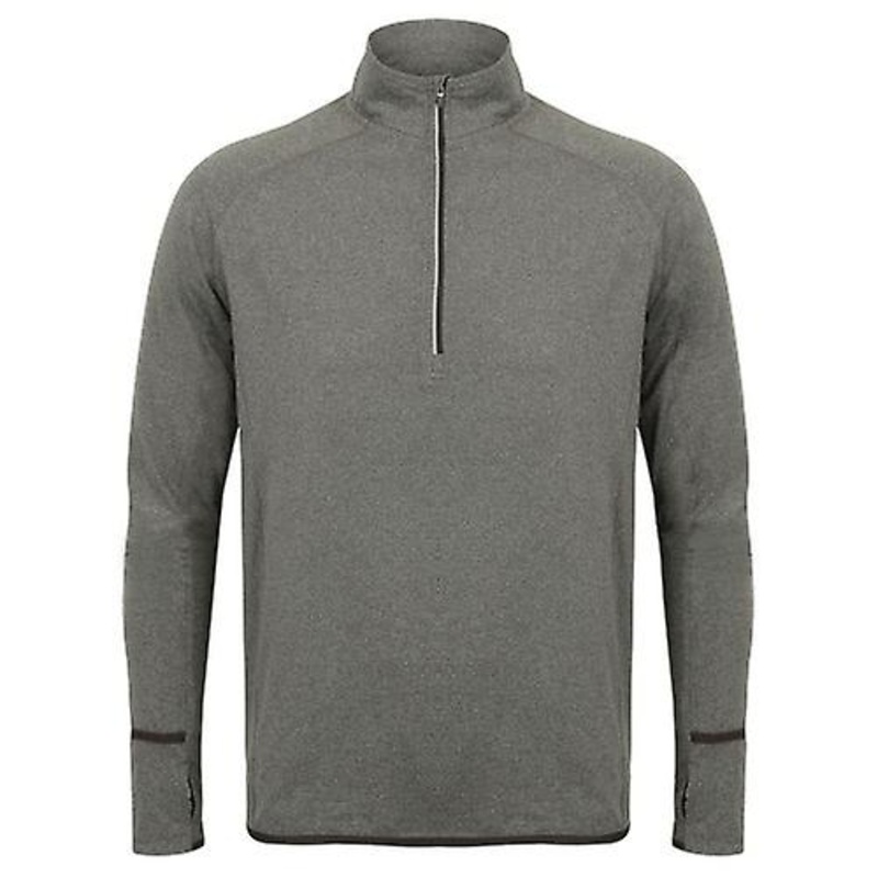 Tombo Mens Long Sleeve Zip Neck Performance Top