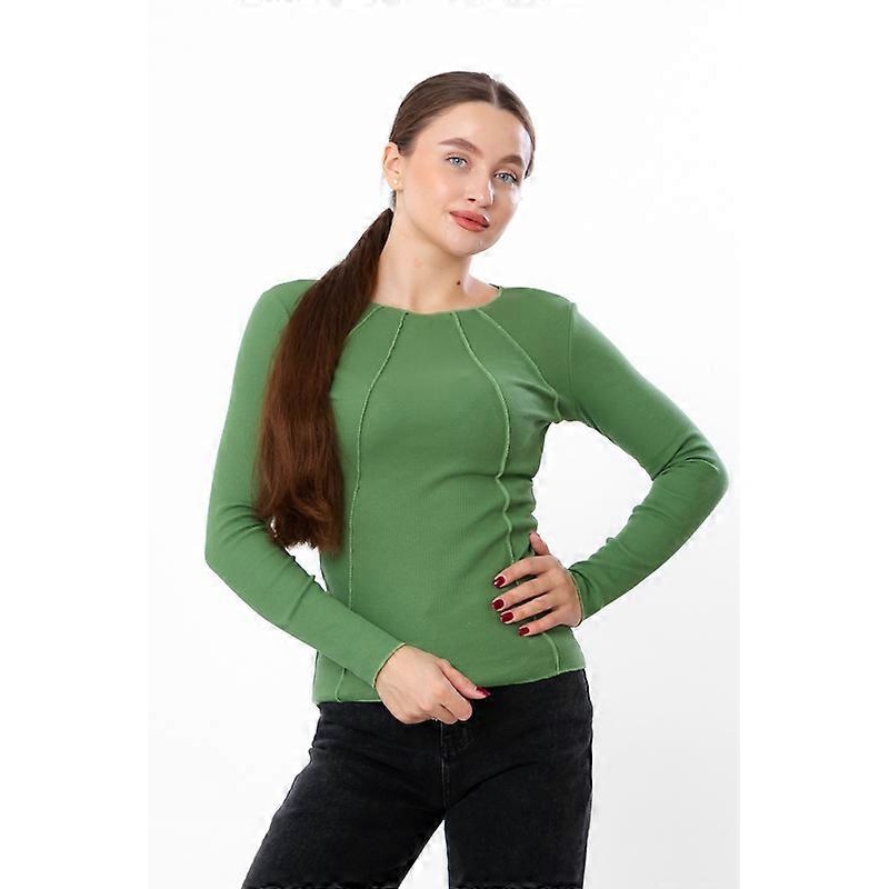 Women’s Ribbed Long Sleeve Top  Stretch Fit & Stylish Neckline Detail, Any season,  HC 8387-019