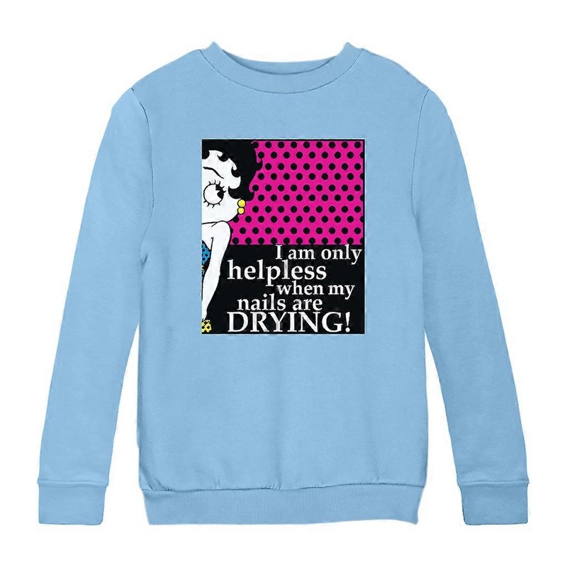 Betty Boop I Am Only Helpless When My Nails Are Drying Kid’s Sweatshirt
