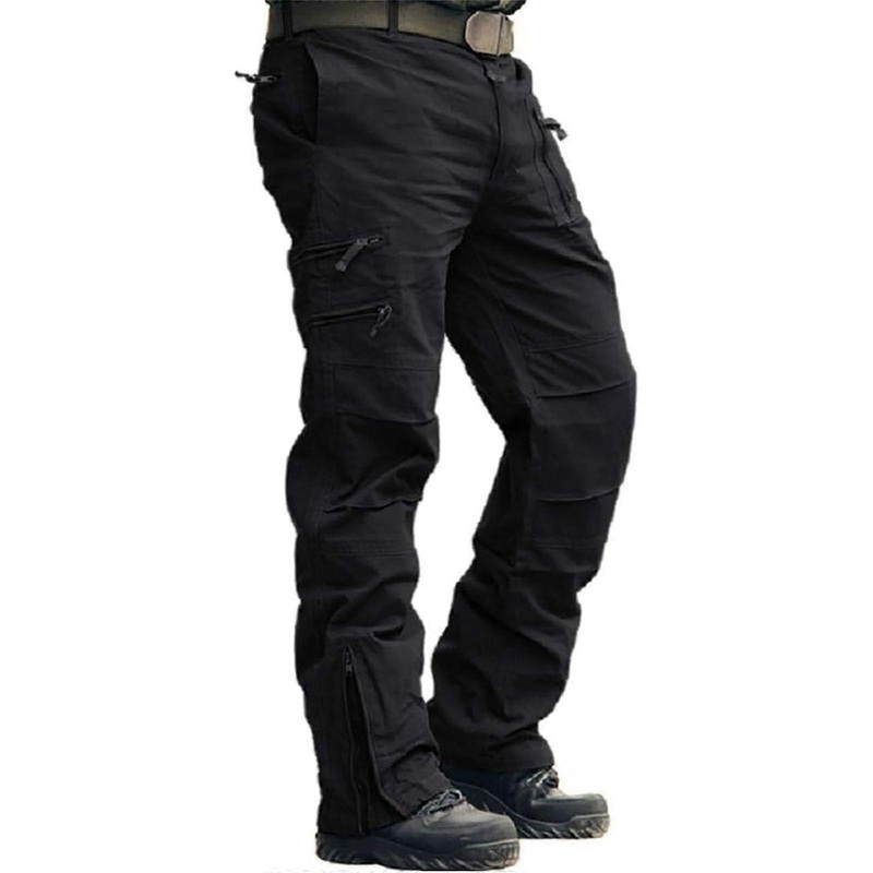 Cargo Trousers Men’s Casual Summer Zip Off Hiking Outdoor Lightweight Stretch Multi Pocket Black Size 30