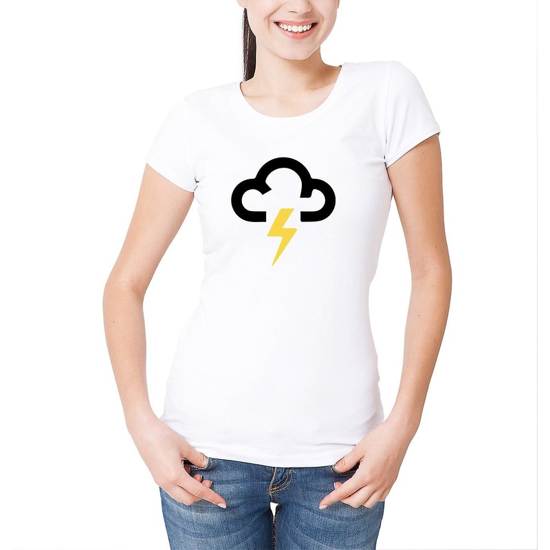 Reality Glitch Lightning Strike Weather Symbol Womens T-shirt