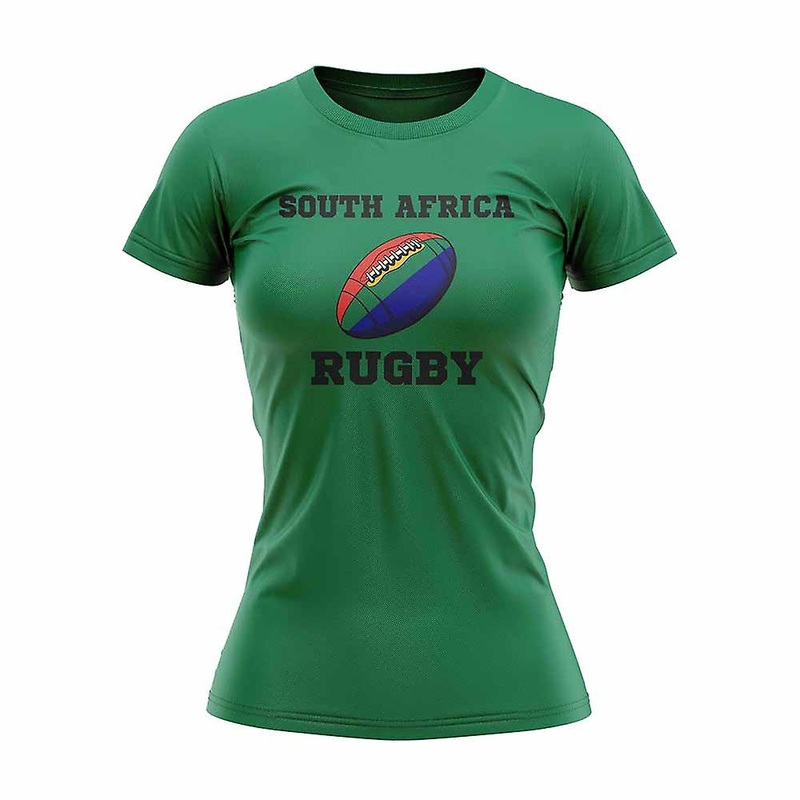 South Africa Rugby Ball T-Shirt (Green) – Ladies