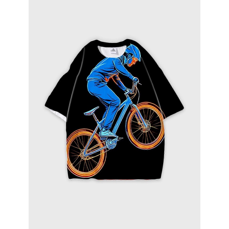 T-Shirt Round Neck, Loose Short Sleeve Pattern Graphic Tee, Unisex Summer Casual Top U2400