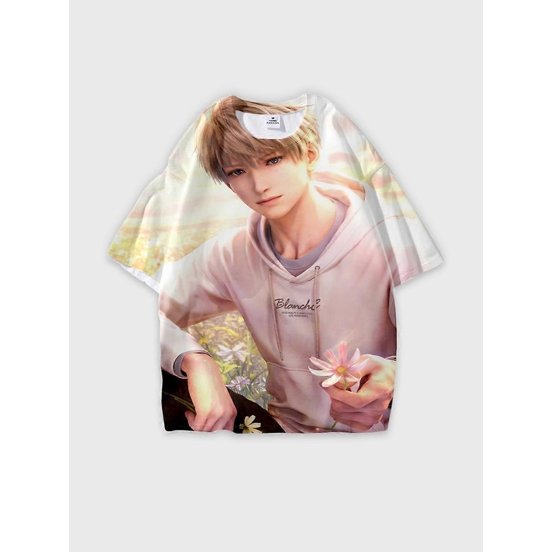 T-shirt round neck Role Pattern loose short sleeve JW685